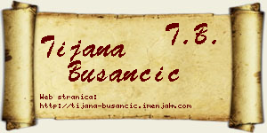 Tijana Busančić vizit kartica